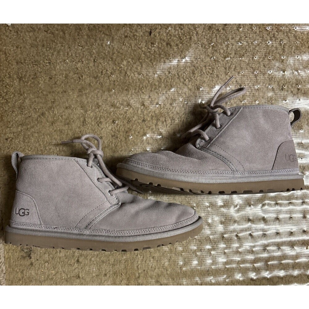 UGG Neumel Women's Boots Gray Suede Ankle Chukka Boots SIZE  9 Lined Lace Up